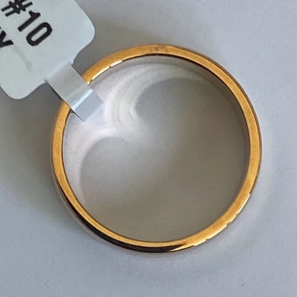 Men’s Stainless Steel Ring Size 10 Two Tone Rose Gold & Silver Band